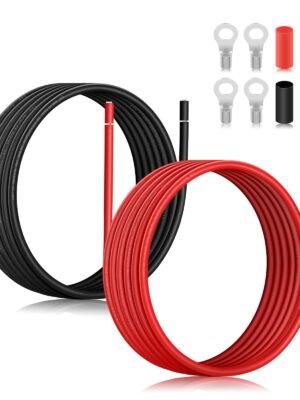 Cable de cobre solar #10awg,600v,color negro/rojo