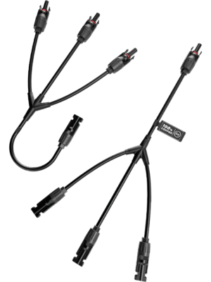 Conector MC4 tipo Y una entrada. 2y3 salidas