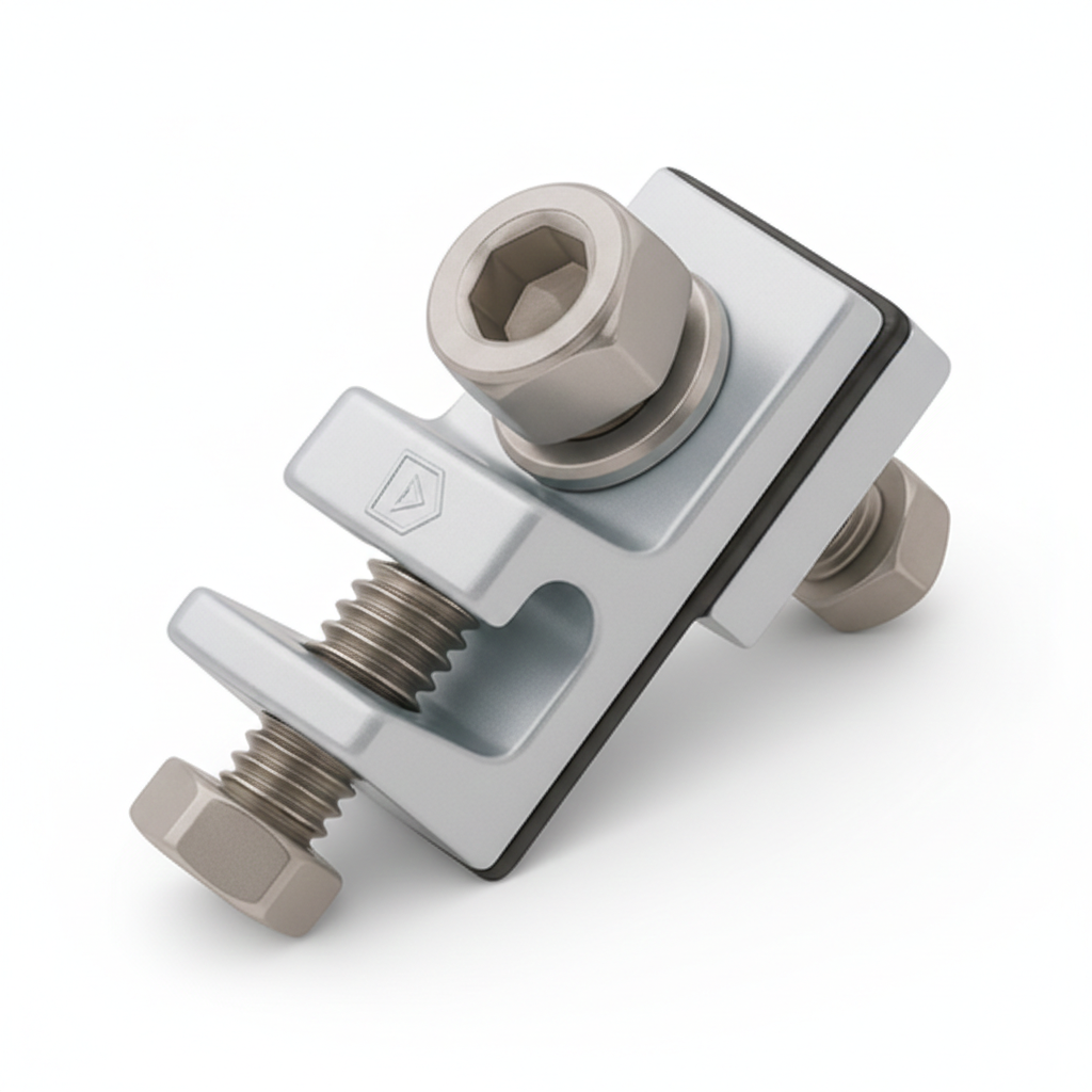 Conector de toma a tierra para perfiles sistema solar de 30 y 35 mm