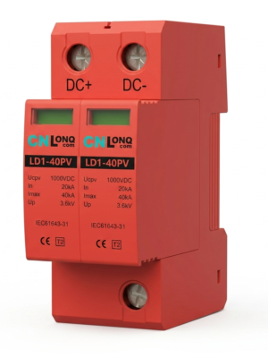 Breaker de proteccion contra sobretensiones CNLONQ 2P, 40KA (pararrayos solares)