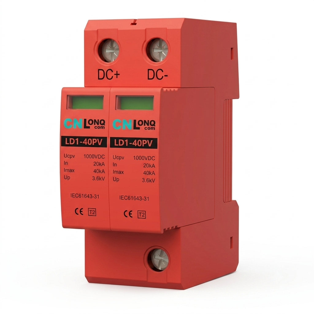 Breaker de proteccion contra sobretensiones CNLONQ 2P, 40KA (pararrayos solares)